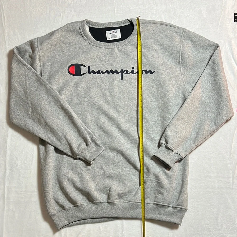Champion Gray Crewneck Sweater Classic Athletic Style - XLT
